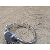 Echt zilveren ring met Labradoriet en libel